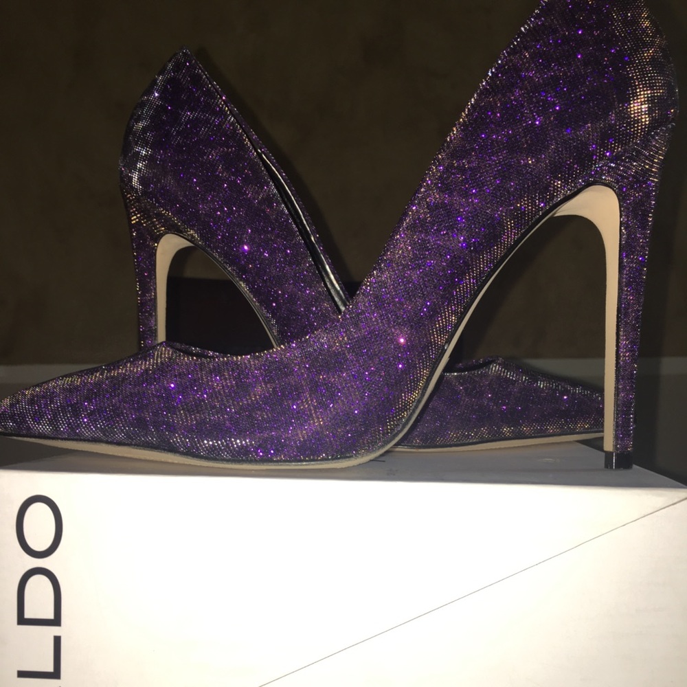 Aldo purple leopard print heels